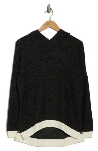 Go Couture High-low Hoodie In Black