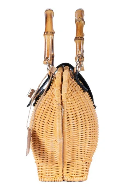 Jelavu Maree Handwoven Rattan Seashell Bag In Multi
