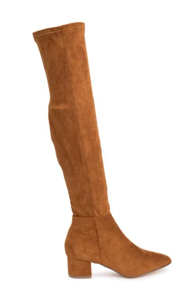 Chase & Chloe Chase And Chloe Wynter Over The Knee Boot In Brown