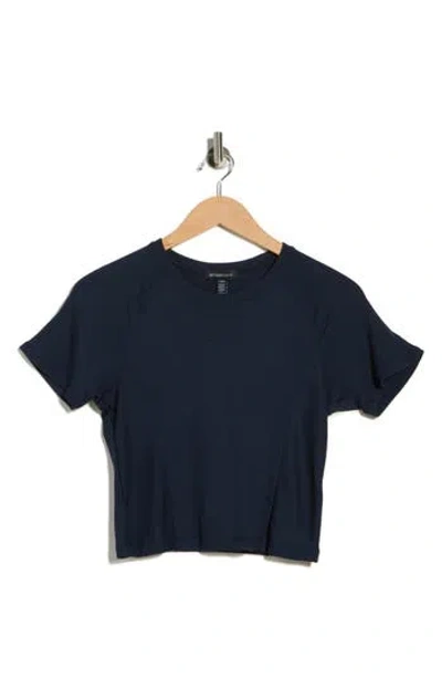 Beyond Yoga Rib Crop Short Sleeve Top In Blue