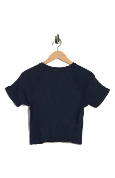 Beyond Yoga Rib Crop Short Sleeve Top In Blue