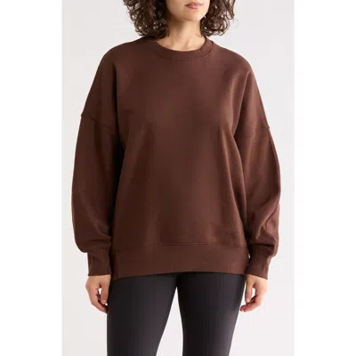 Beyond Yoga Solstice Oversize Cotton Blend Sweatshirt In Brown