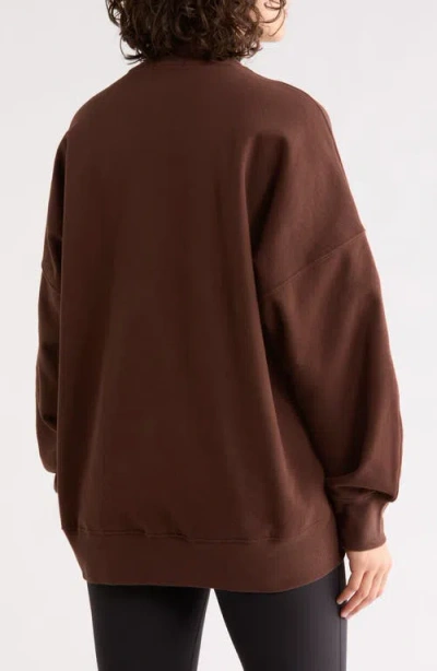 Beyond Yoga Solstice Oversize Cotton Blend Sweatshirt In Brown