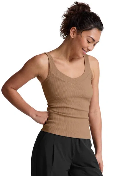 Beyond Yoga Impulse Rib Classic Tank In Brown