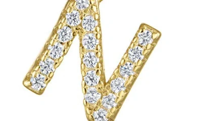 Fzn Pavé Cubic Zirconia Initial 'h' Huggie Drop Earrings In Gold