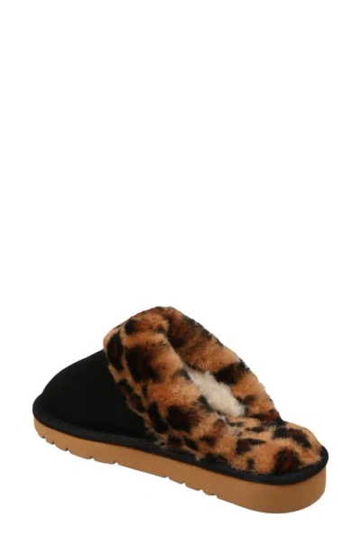 Mykos Genuine Shearling Suede Slipper In Multi
