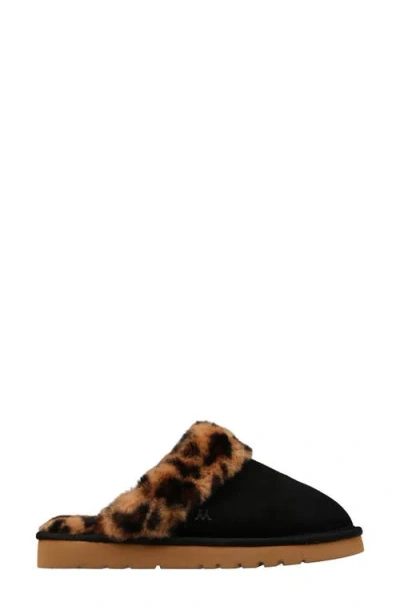 Mykos Genuine Shearling Suede Slipper In Multi