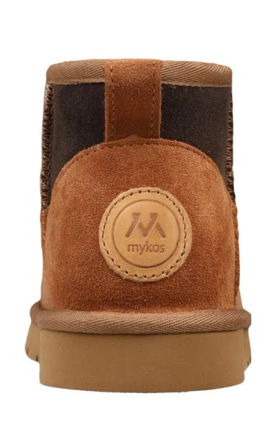 Mykos Genuine Shearling Lined Suede Bootie In Animal Print