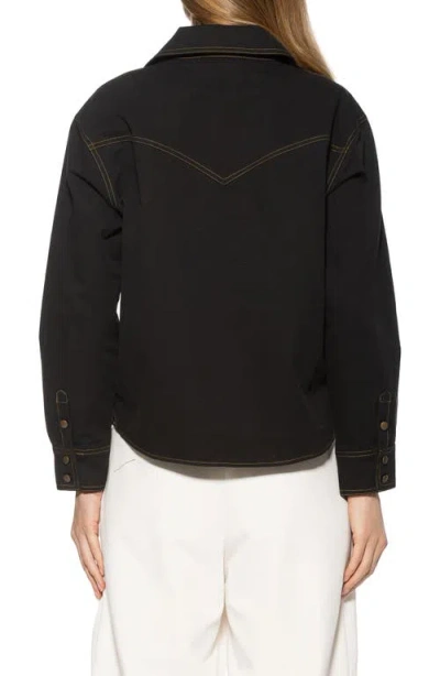 Alexia Admor Thalina Lace-up Western Shirt In Black