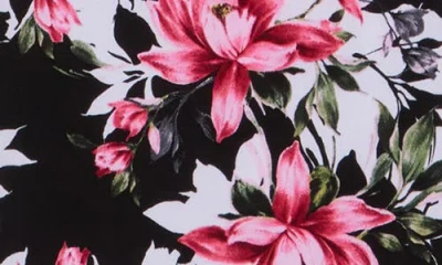 Connected Apparel Floral Overlay A-line Dress In Multi