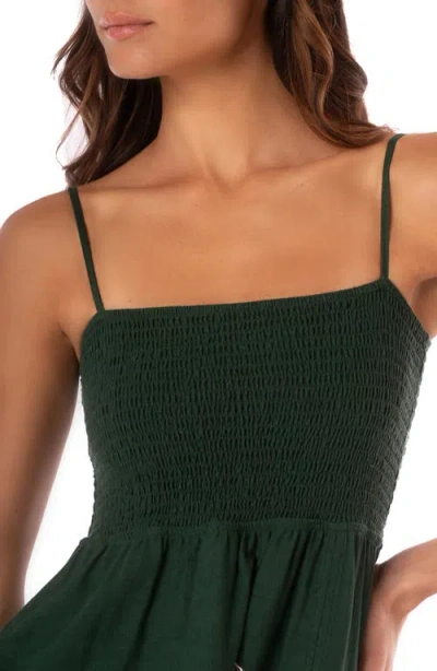 Maaji Smocked Cover-up Dress In Green