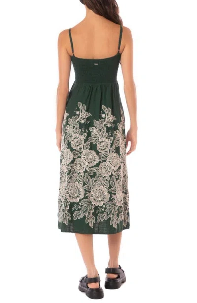 Maaji Smocked Cover-up Dress In Green