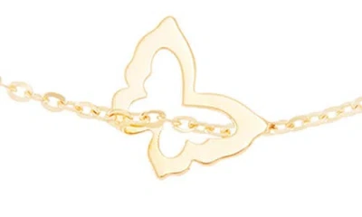 Frankie & Zoe 14k Yellow Gold Butterfly & Bead Station Chain Bracelet In Gold
