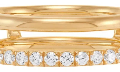 Frankie & Zoe 14k Yellow Gold Lab Grown Diamond Double Band Ring In Gold