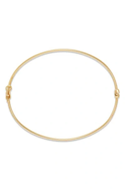 Frankie & Zoe 14k Yellow Gold Hollow Hinged Bangle Bracelet In Gold