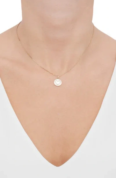Frankie & Zoe 14k Yellow Gold Diamond Heart Medallion Pendant Necklace In Gold