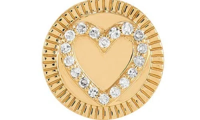 Frankie & Zoe 14k Yellow Gold Diamond Heart Medallion Pendant Necklace In Gold