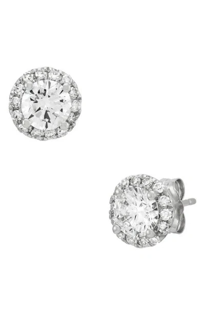 Frankie & Zoe 10k White Gold Lab Grown Diamond Halo Stud Earrings In White
