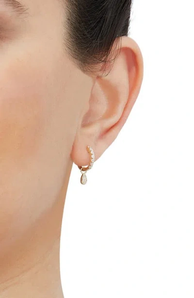 Frankie & Zoe Diamond Drop Huggie Hoop Earrings In Gold