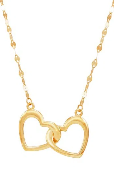 Frankie & Zoe 10k Yellow Gold Interlocking Heart Pendant Necklace In Gold