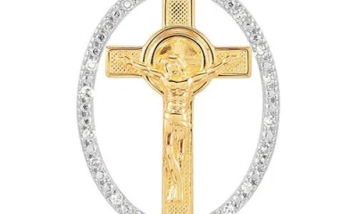 Frankie & Zoe Lab-grown Diamond Cross Pendant Necklace In Multi