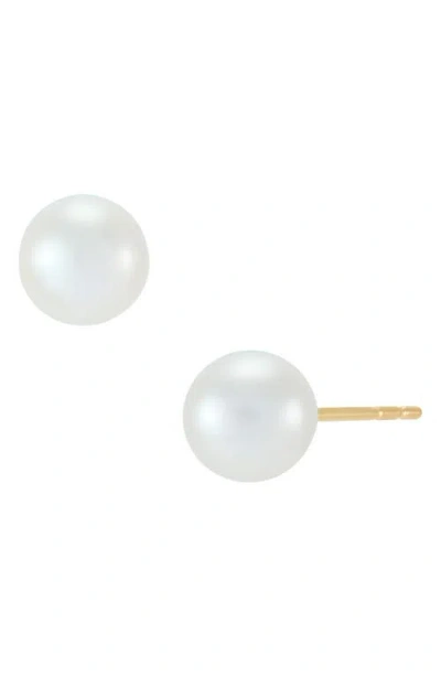 Frankie & Zoe Pearl Stud Earrings In White