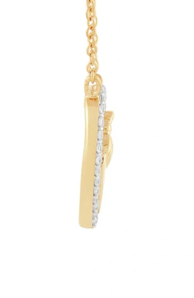 Frankie & Zoe 10k Gold Diamond Mother & Child Heart Pendant Necklace In Multi