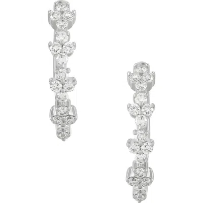 Frankie & Zoe 10k White Gold Lab Grown Diamond Huggie Hoop Earrings In White