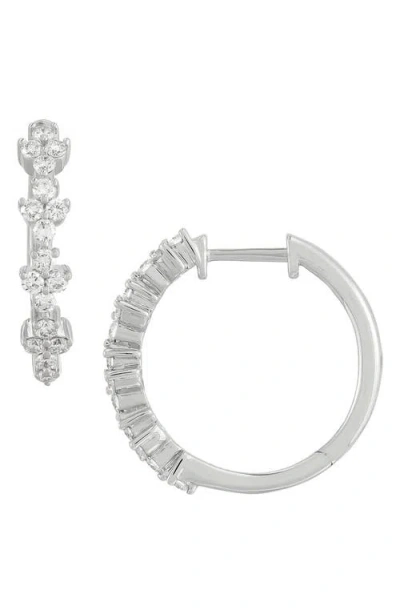 Frankie & Zoe 10k White Gold Lab Grown Diamond Huggie Hoop Earrings In White