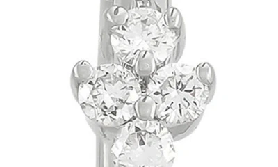 Frankie & Zoe 10k White Gold Lab Grown Diamond Huggie Hoop Earrings In White