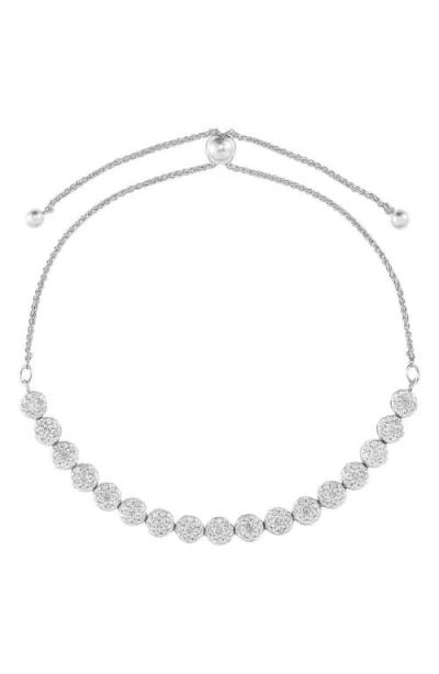 Frankie & Zoe 10k White Gold Pavé Diamond Slider Bracelet In White