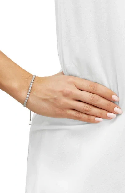 Frankie & Zoe 10k White Gold Pavé Diamond Slider Bracelet In White