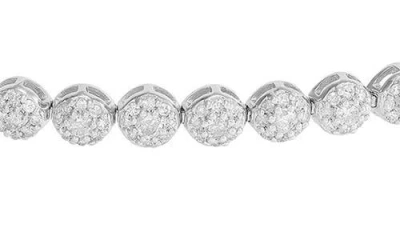 Frankie & Zoe 10k White Gold Pavé Diamond Slider Bracelet In White