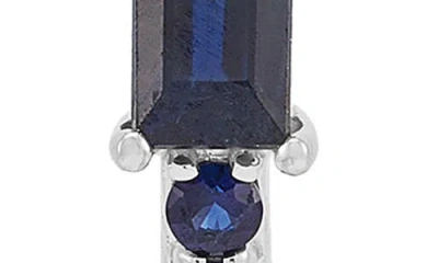 Frankie & Zoe 14k White Gold Sapphire Huggie Hoop Earrings In Multi