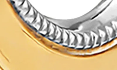 Frankie & Zoe Two-tone Bead Textured Hoop Earrings In Gold