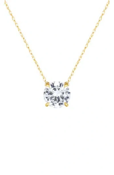 Frankie & Zoe 10k Yellow Gold Lab Grown White Sapphire Pendant Necklace In Gold