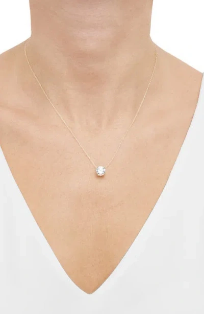 Frankie & Zoe 10k Yellow Gold Lab Grown White Sapphire Pendant Necklace In Gold