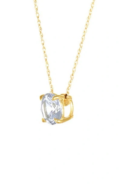 Frankie & Zoe 10k Yellow Gold Lab Grown White Sapphire Pendant Necklace In Gold