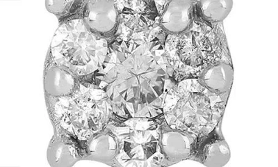 Frankie & Zoe 10k White Gold Pavé Diamond Round Stud Earrings In Silver