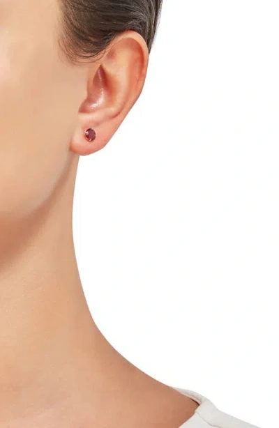 Frankie & Zoe Garnet Solitaire Stud Earrings In Gold