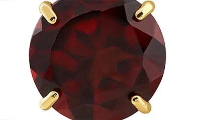 Frankie & Zoe Garnet Solitaire Stud Earrings In Gold