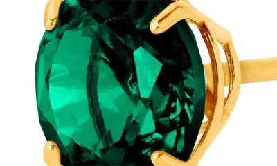 Frankie & Zoe Created Emerald Solitaire Stud Earrings In Gold