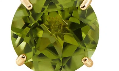Frankie & Zoe Peridot Solitaire Stud Earrings In Gold