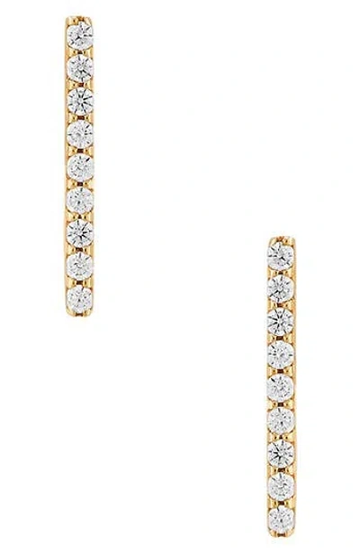Frankie & Zoe 10k Yellow Gold Diamond Bar Stud Earrings In Gold