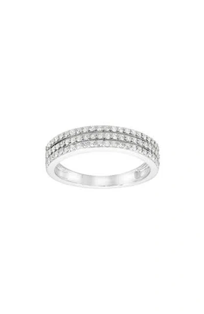Frankie & Zoe 3-row Diamond Band Ring In White