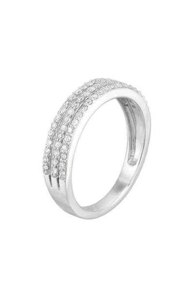 Frankie & Zoe 3-row Diamond Band Ring In White