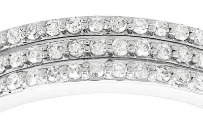 Frankie & Zoe 3-row Diamond Band Ring In White