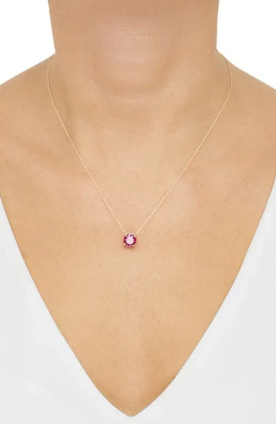 Frankie & Zoe 10k Yellow Gold Lab Grown Ruby Pendant Necklace In Gold