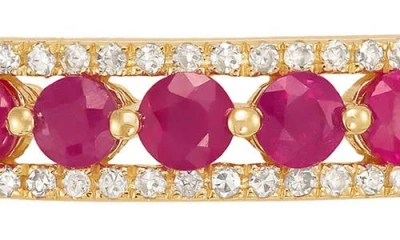 Frankie & Zoe Diamond & Ruby Band Ring In Multi