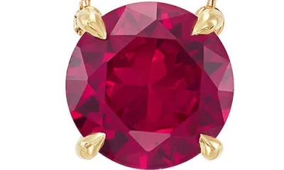 Frankie & Zoe 10k Yellow Gold Lab Grown Ruby Pendant Necklace In Gold